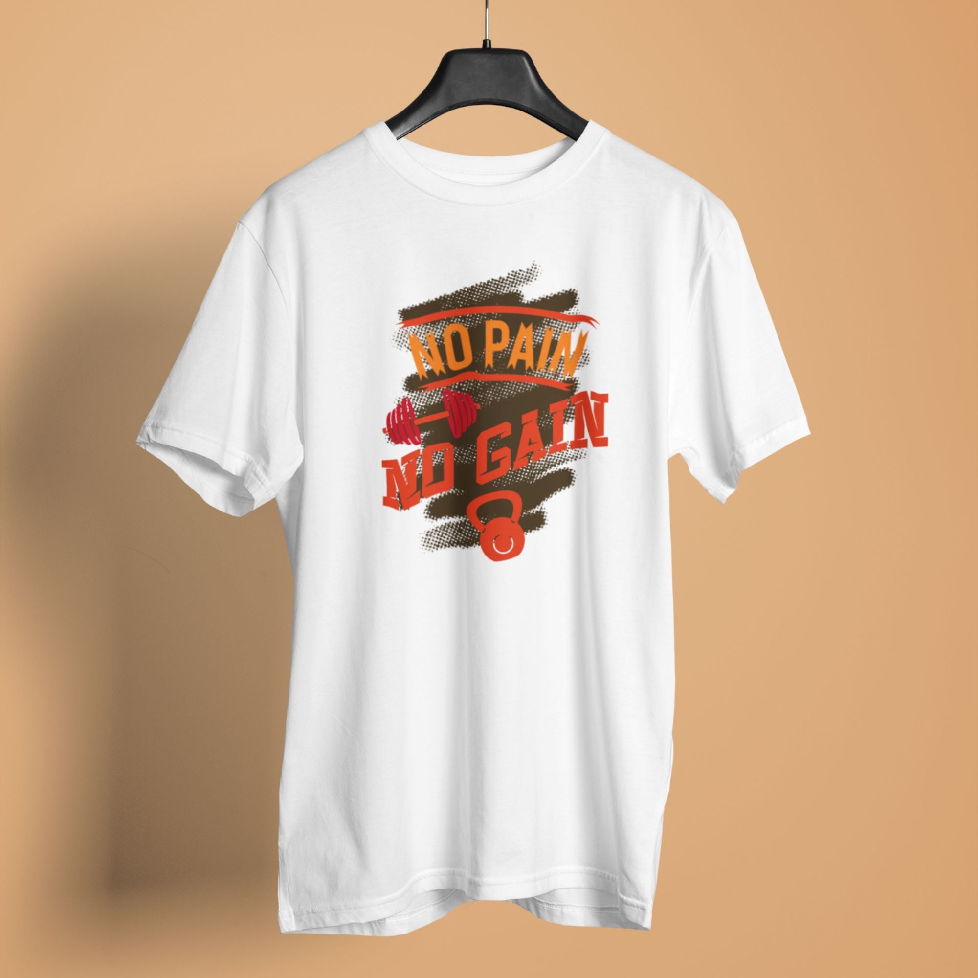No pain no gain men printed cotton t-shirt for fitness lovers