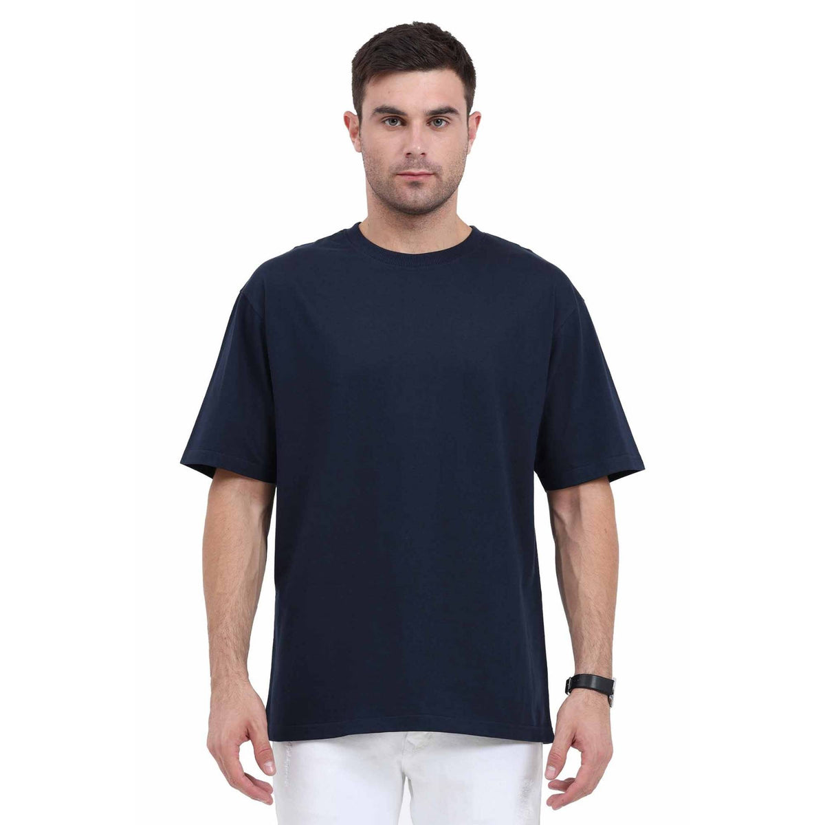oversized-tshirt-pack-of-2-combo-for-men-and-women-gogirgit-cotton-tees-navy-blue #Color_Navy Blue