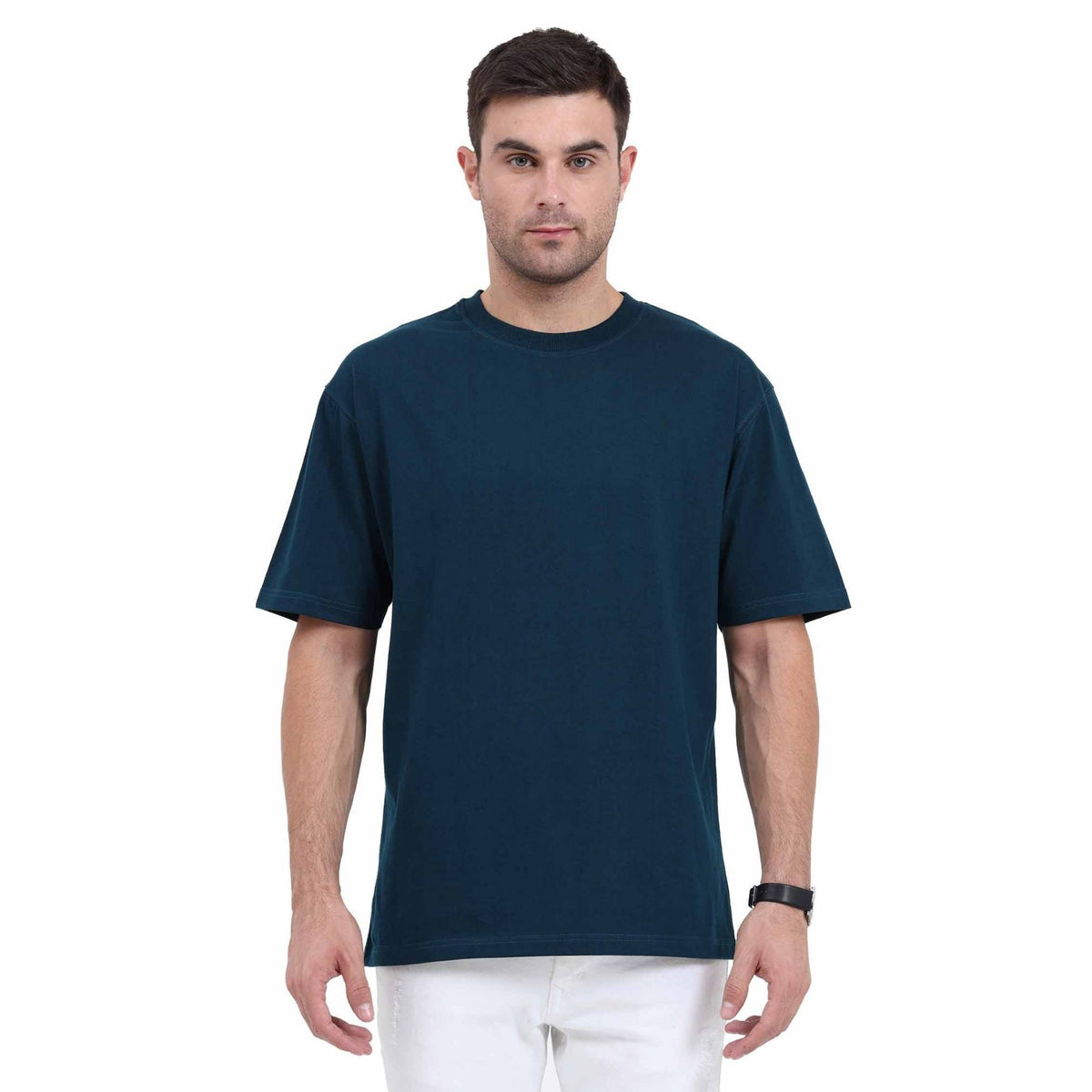 oversized-tshirt-pack-of-2-combo-for-men-and-women-gogirgit-cotton-tees-petrol-blue #color_Petrol Blue