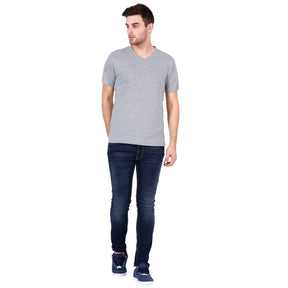 Plain Cotton Men's V Neck T-shirt Pack Of 2 Combo