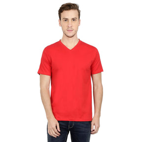 Plain Cotton Men's V Neck T-shirt Pack Of 2 Combo