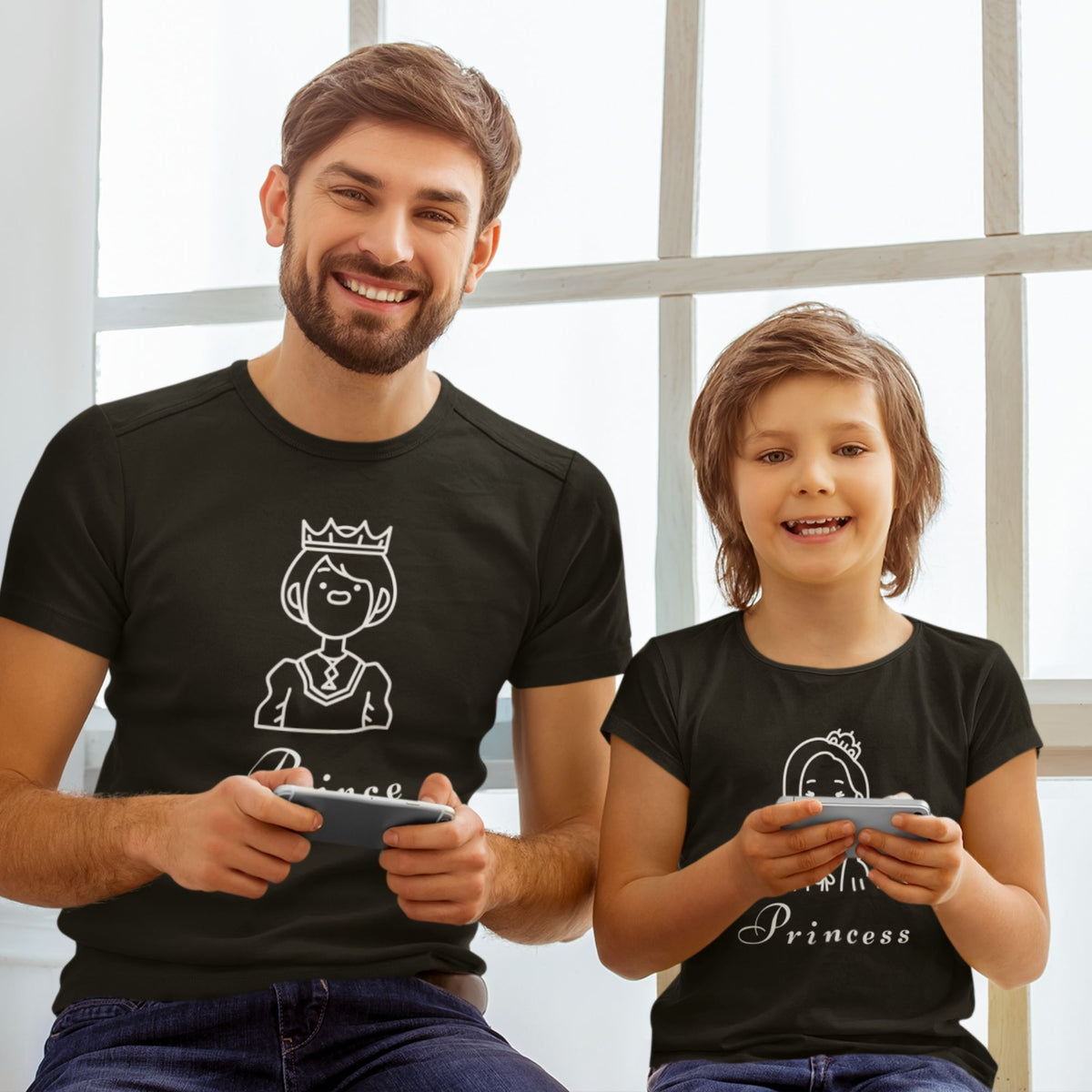 queen-prince-princess-matching-family-black-t-shirts-for-mom-dad-daughter-gogirgit-com