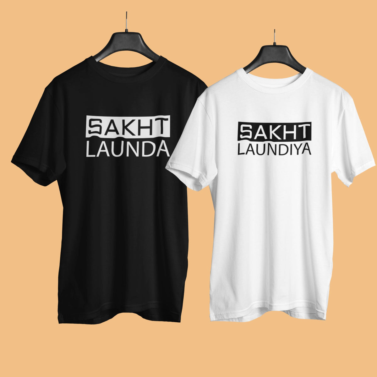 sakht-launda-sakth-laundiya-black-and-white-cotton-printed-couple-t-shirt