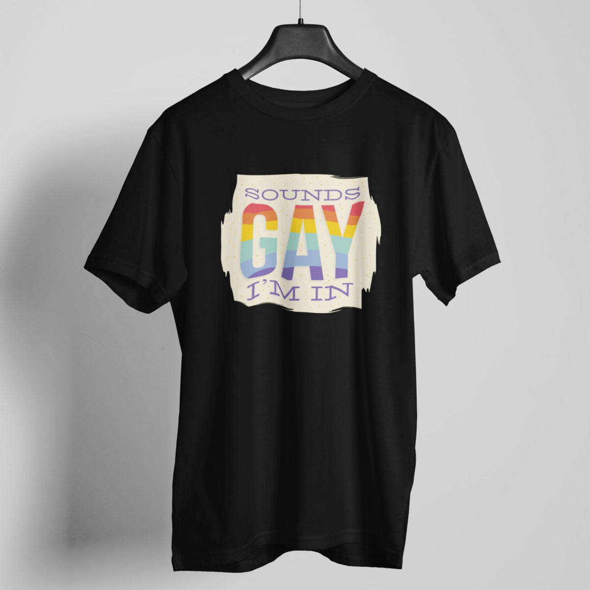     sounds-gay-black-round-neck-gay-printed-cotton-t-shirt-gogirgit #color_black