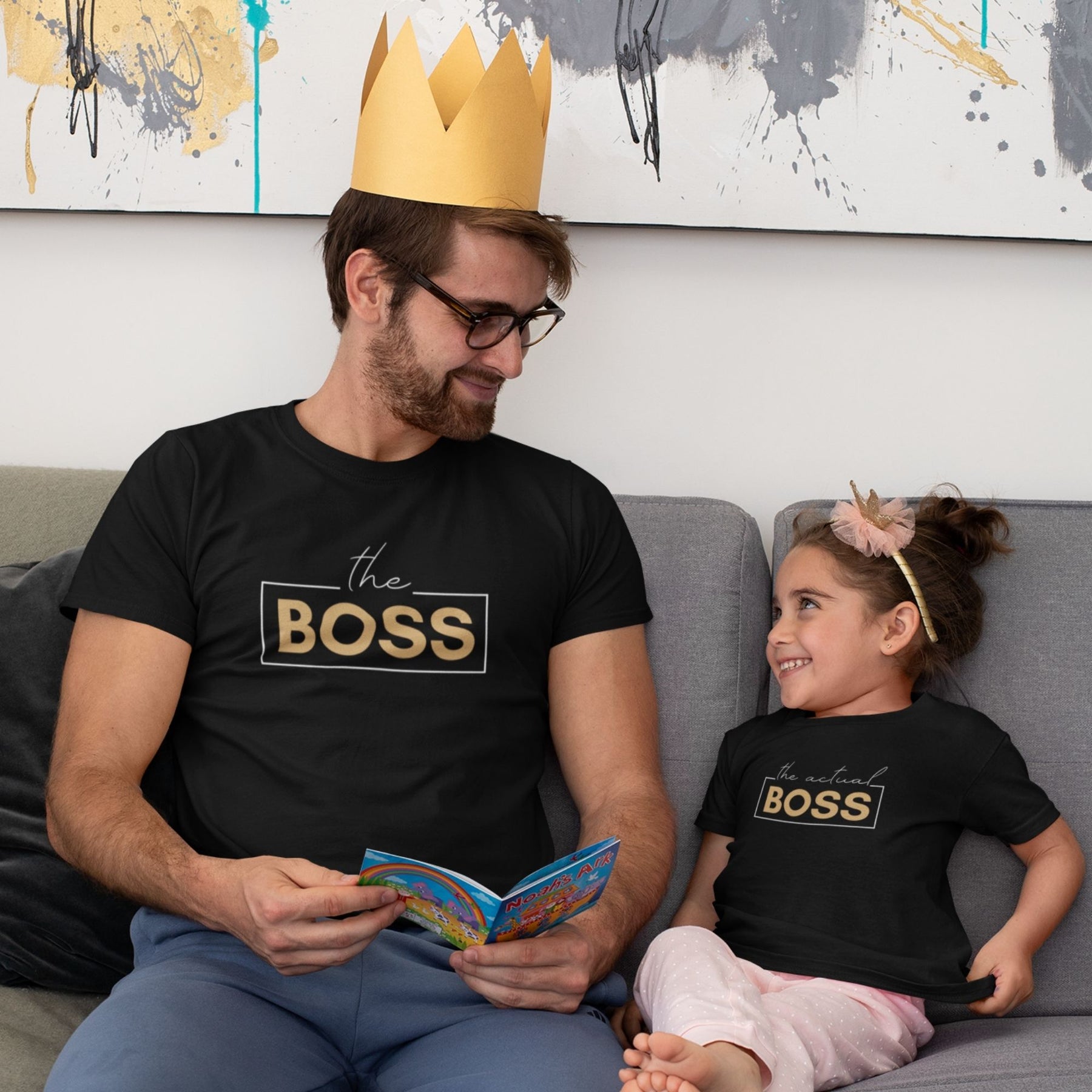 the-boss-matching-family-black-t-shirts-for-mom-dad-son-daughter-gogirgit-com