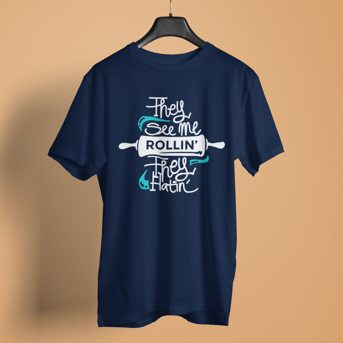 they-see-me-rollin-they-hatin-navy-blue-typography-t-shirt-half-sleeve-t-shirt-men-s-graphic-com #color_navy blue