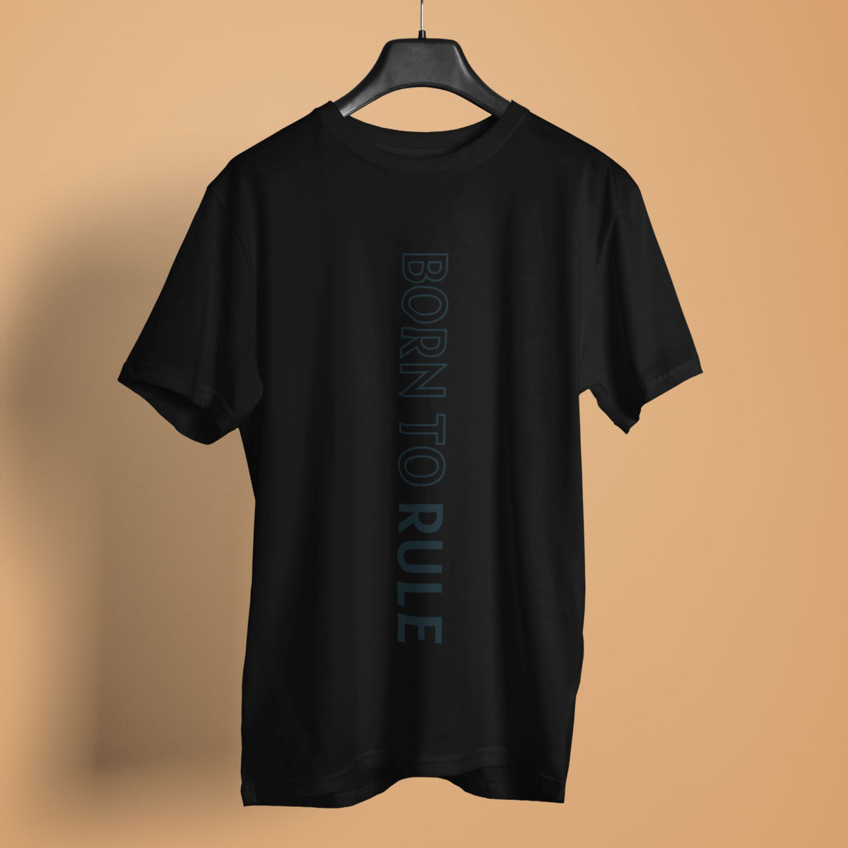 unisex-men-printed-graphic-black-cotton-tshirt-born-to-rule-design-gogirgit #color_black