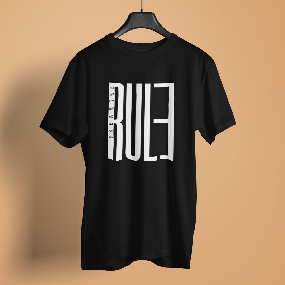unisex-men-printed-graphic-black-cotton-tshirt-break-the-rule-design-gogirgit #color_black