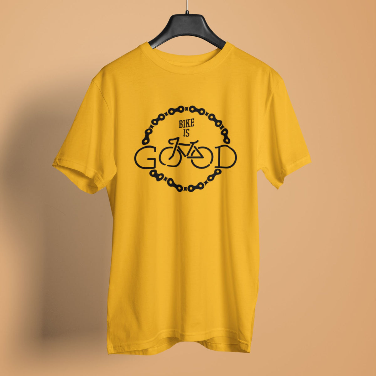 unisex-men-printed-graphic-golden-yellow-cotton-tshirt-bike-cycling-is-good-design-gogirgit #color_golden yellow
