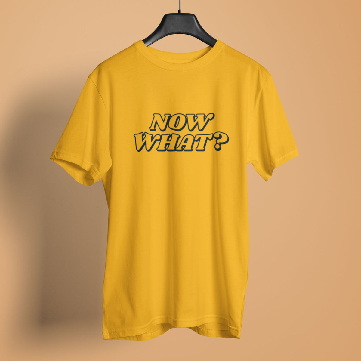 unisex-men-printed-graphic-golden-yellow-cotton-tshirt-now-what-design-gogirgit #color_golden yellow