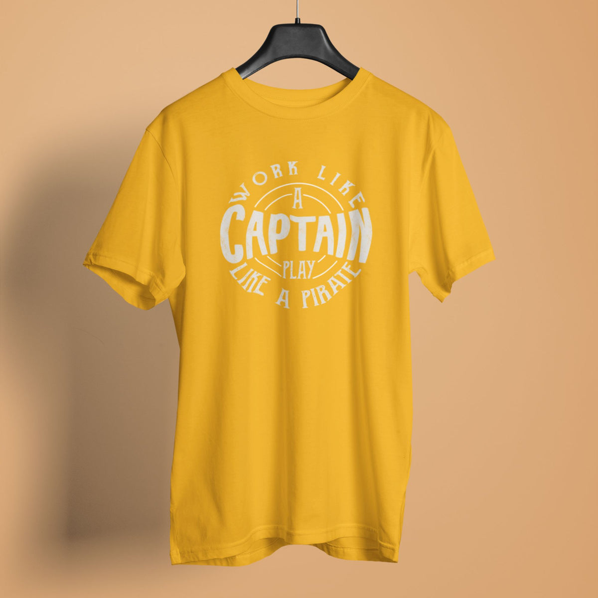 unisex-men-printed-graphic-golden-yellow-cotton-tshirt-work-like-captain-design-gogirgit #color_golden yellow