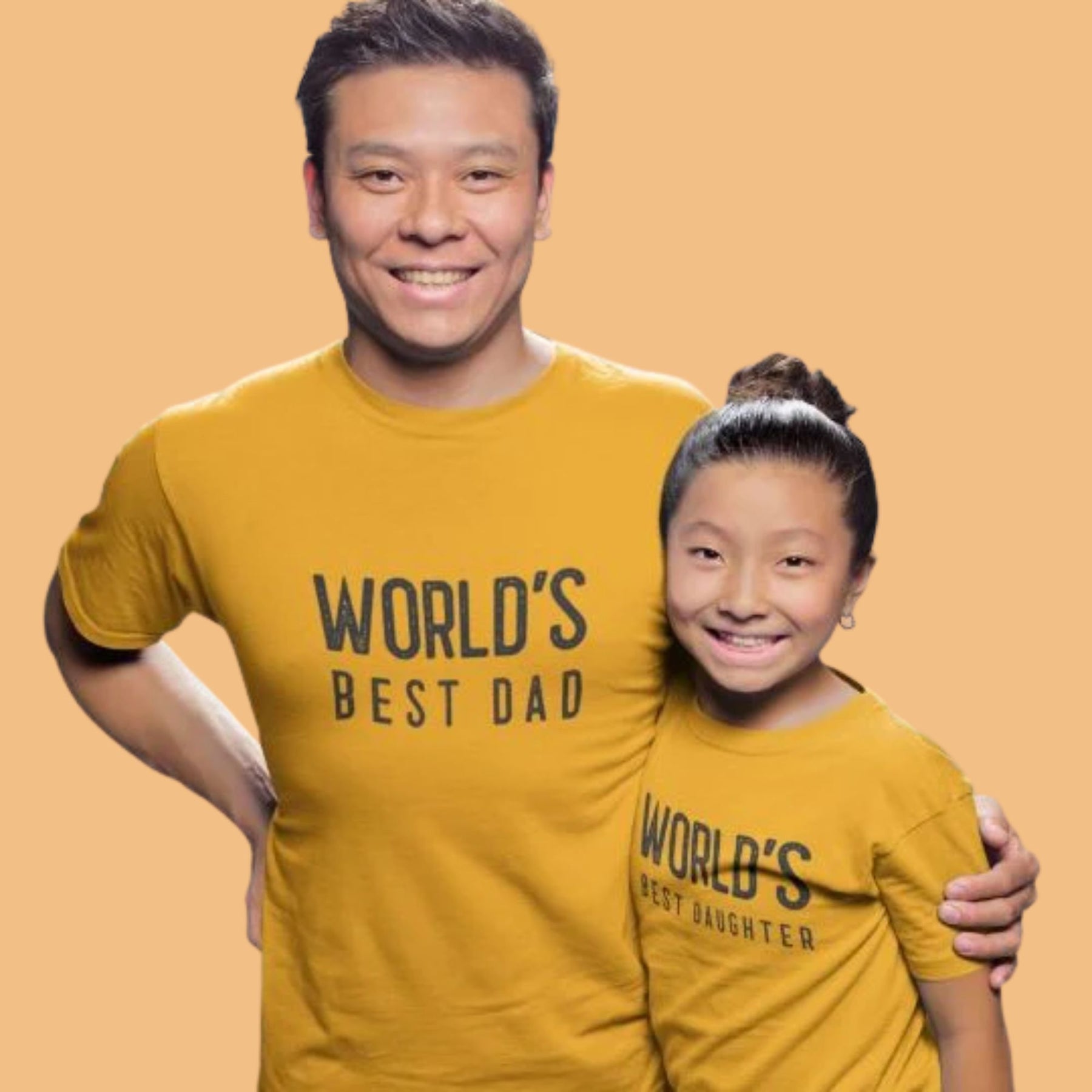 wolds-best-daughter-dad-black-matching-tshirts-golden-yellow