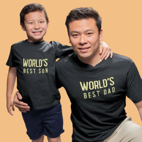 Worlds's Best Dad And Son Matching Black Tshirts