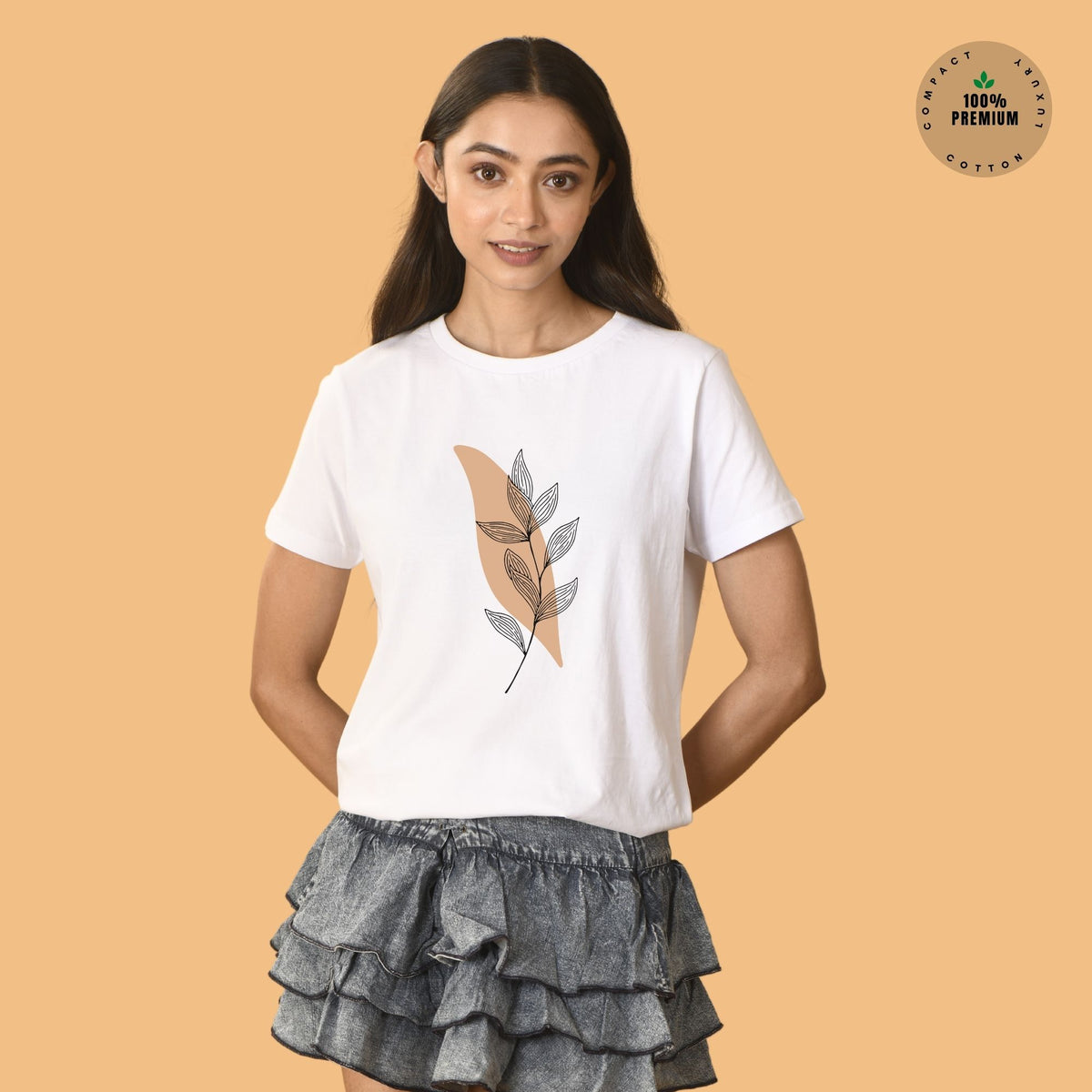 women-s-premiume-cotton-round-neck-half-sleeves-white-subtle-boho-leaves-tshirt-gogirgit-com