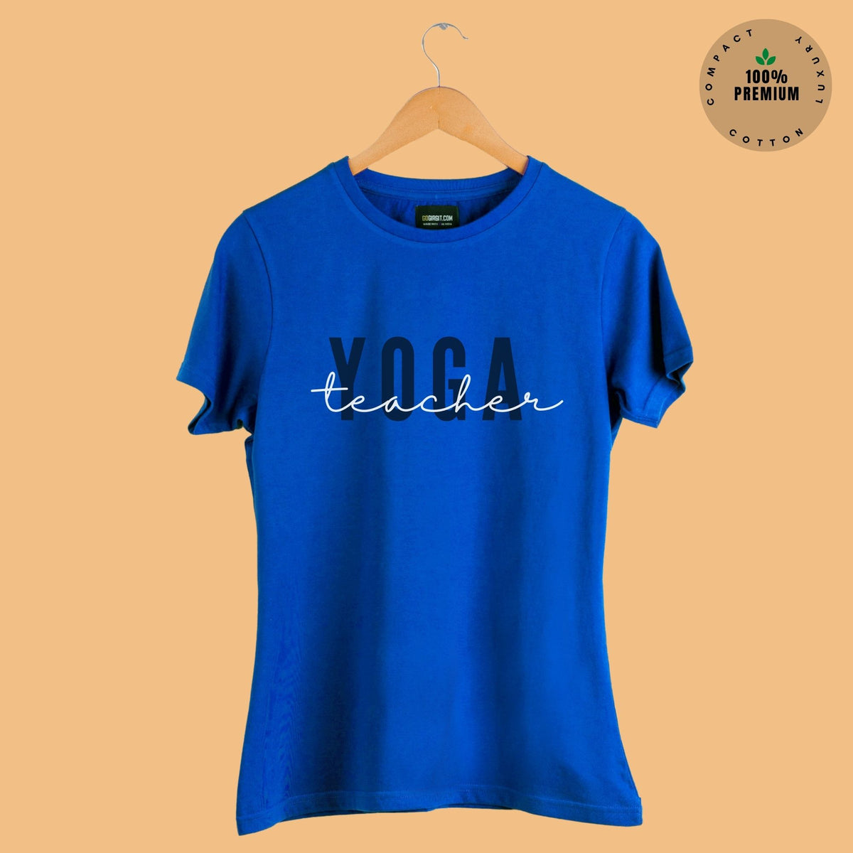 yoga-teacher-women-round-neck-royal-blue-t-shirt-hanger-gogirgit-com